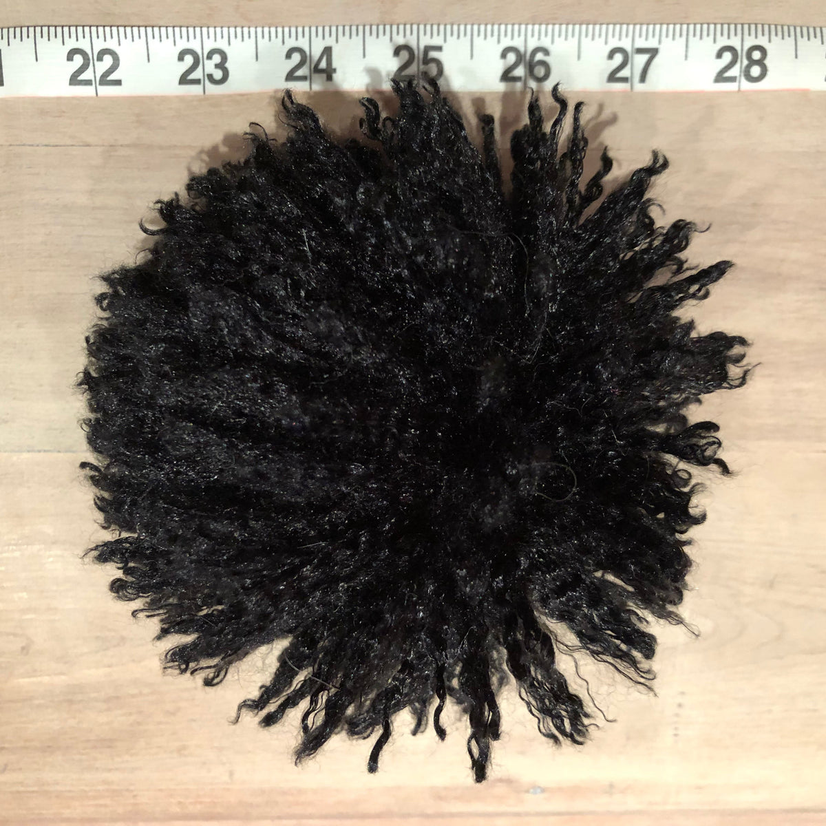 Black Curly Lamb Hat Pom, 5 Inch