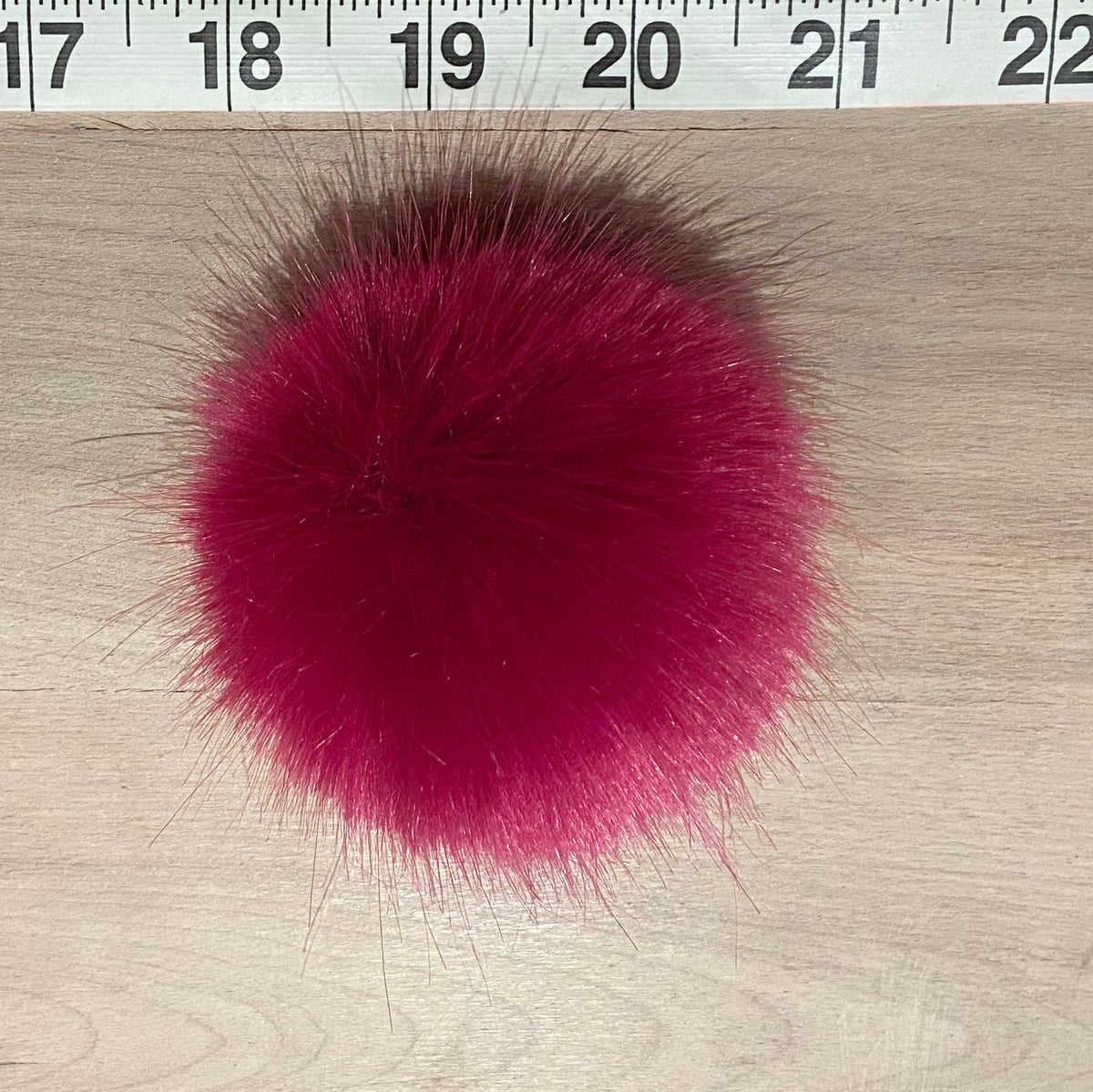 Berry Rose Faux Fur Pom - 2.5 Inches