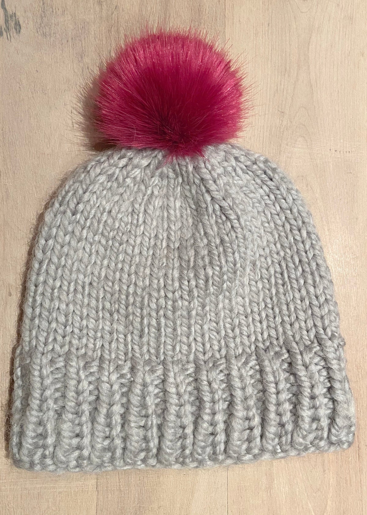 Berry Rose Faux Fur Pom - 2.5 Inches
