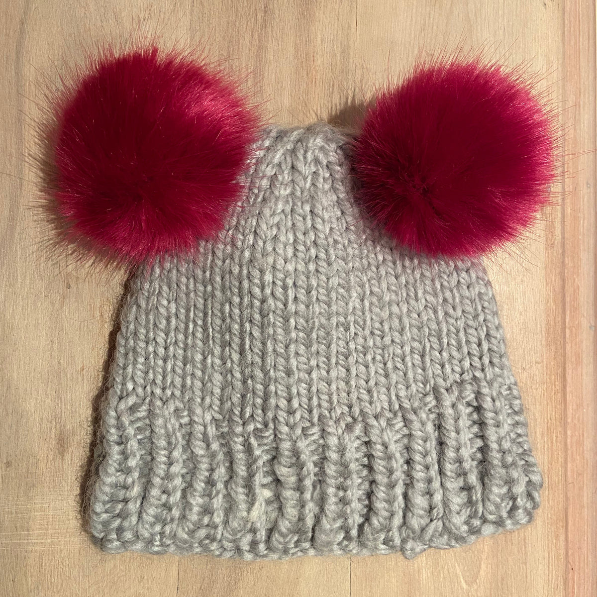 Berry Rose Faux Fur Pom - 2.5 Inches