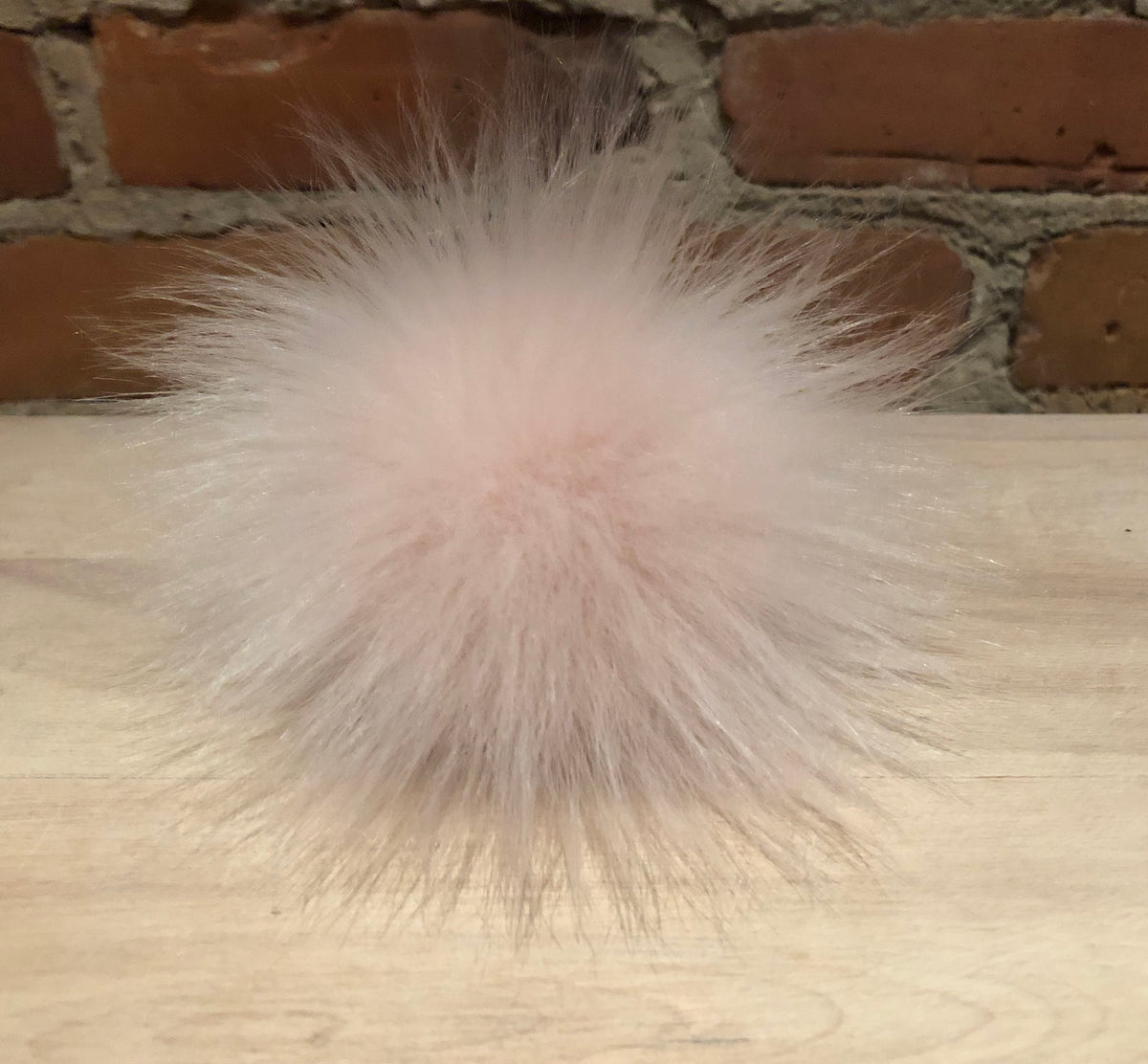 Powder Pink Faux Fur Pom Pom, 3.5 Inch