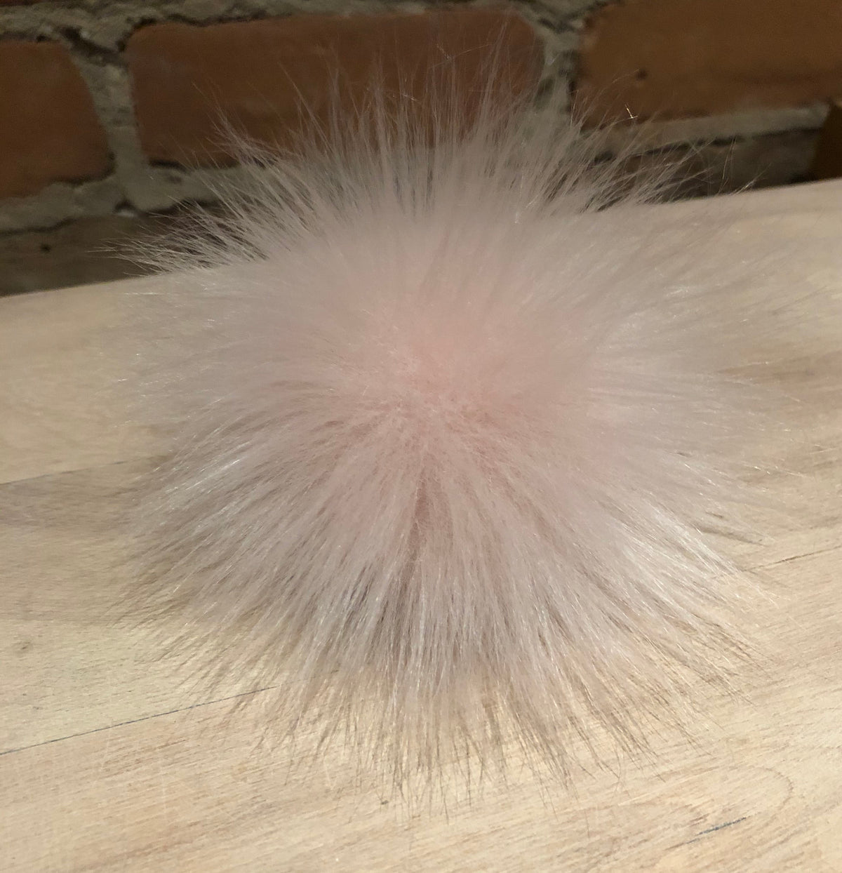 Powder Pink Faux Fur Pom Pom, 3.5 Inch