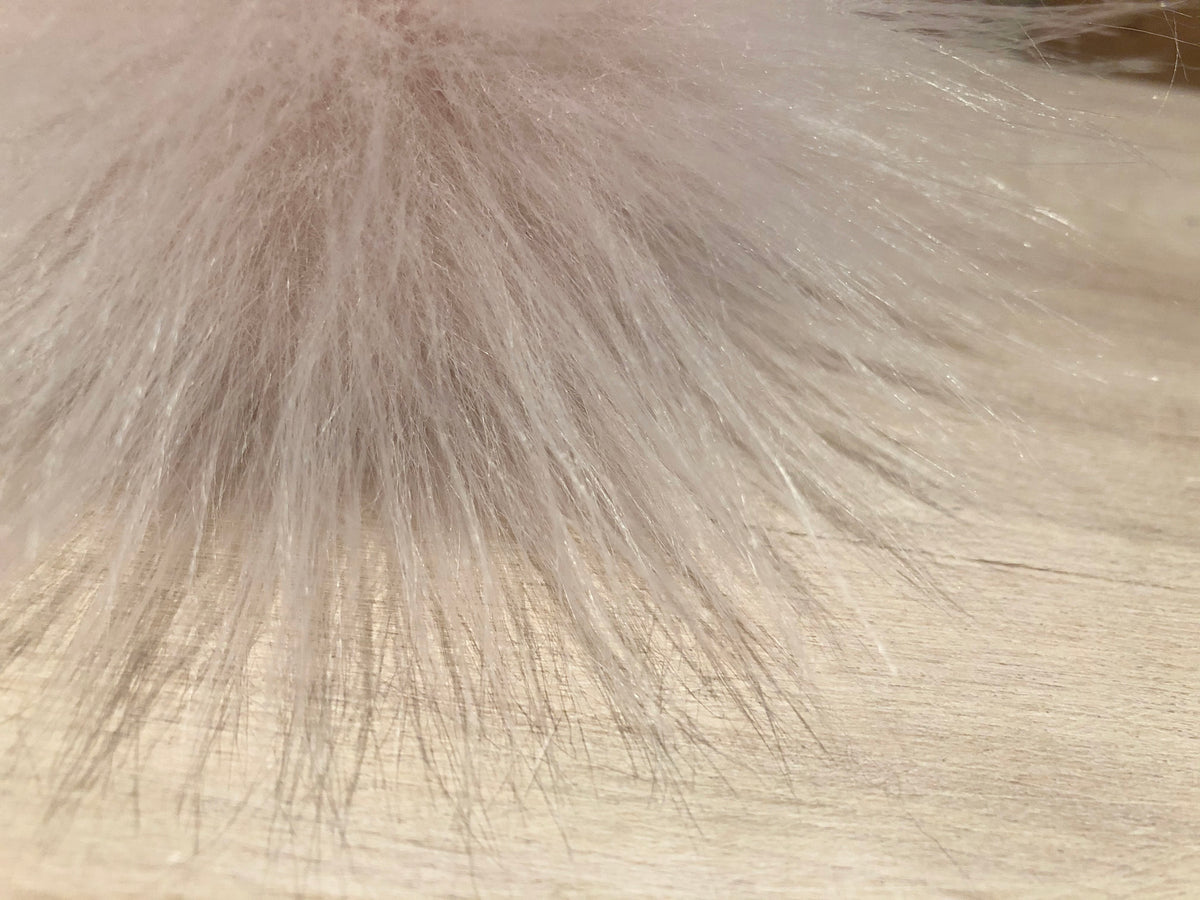 Powder Pink Faux Fur Pom Pom, 3.5 Inch