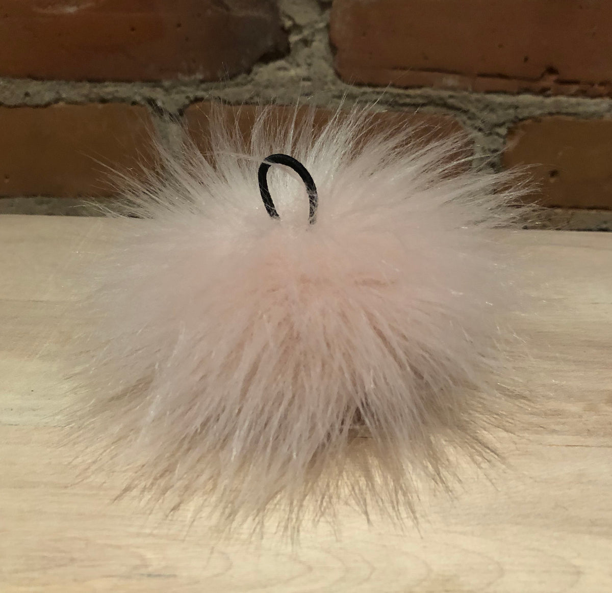 Powder Pink Faux Fur Pom Pom, 3.5 Inch
