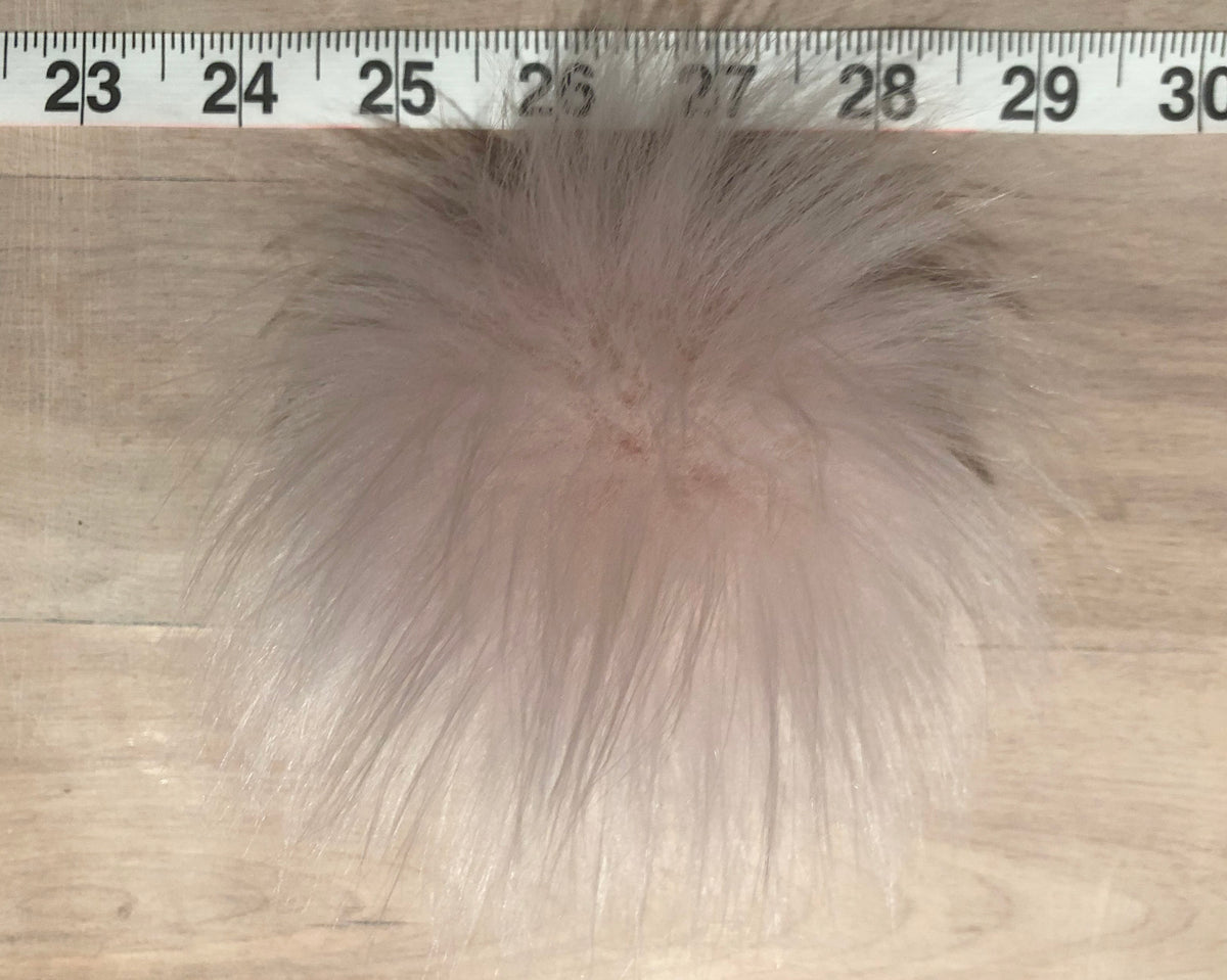 Powder Pink Faux Fur Pom Pom, 3.5 Inch