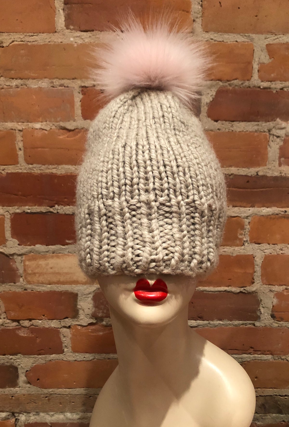 Powder Pink Faux Fur Pom Pom, 3.5 Inch