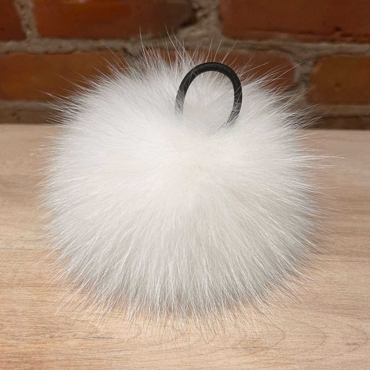 White Arctic Fox Fur Pom, 6 Inch