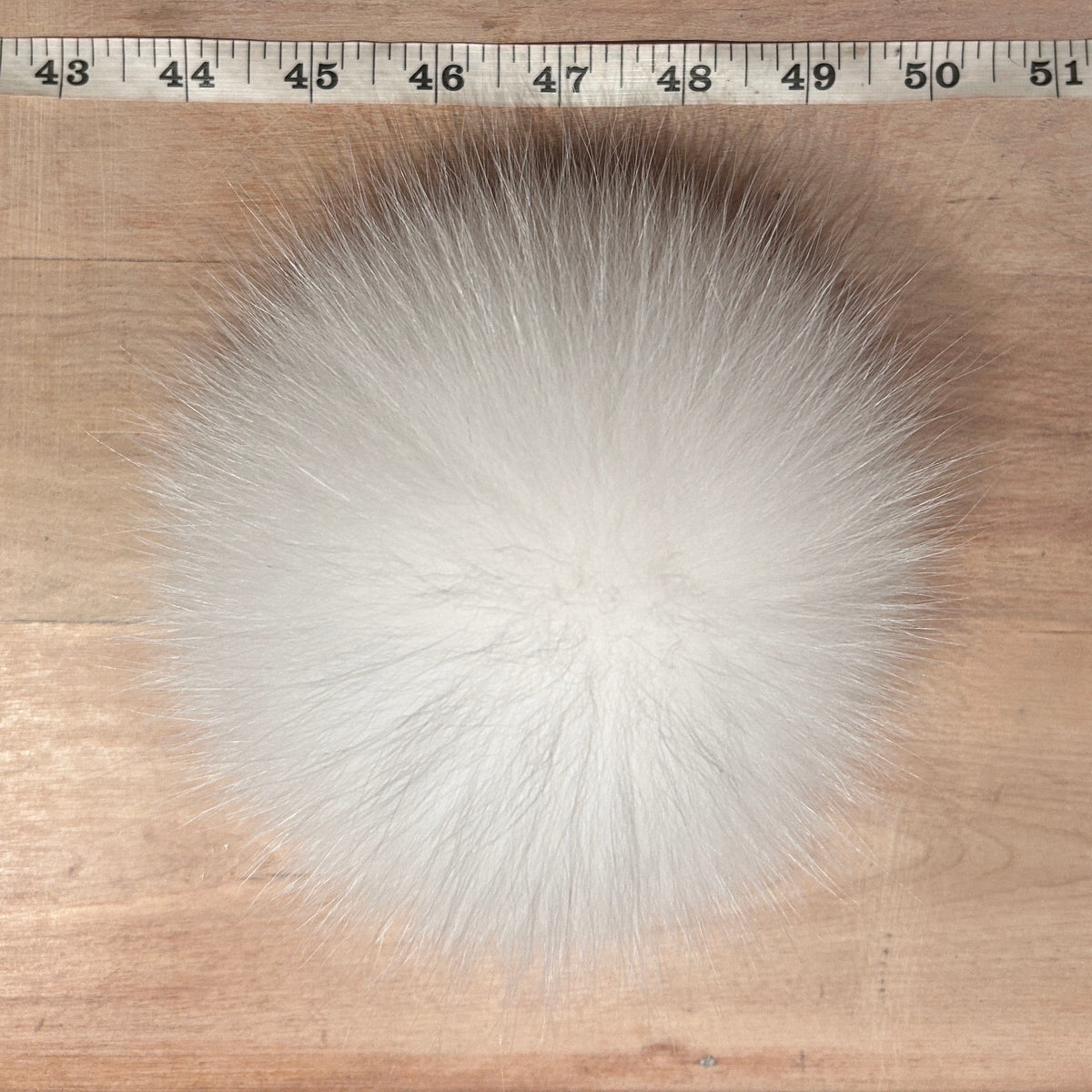 White Arctic Fox Fur Pom, 6 Inch