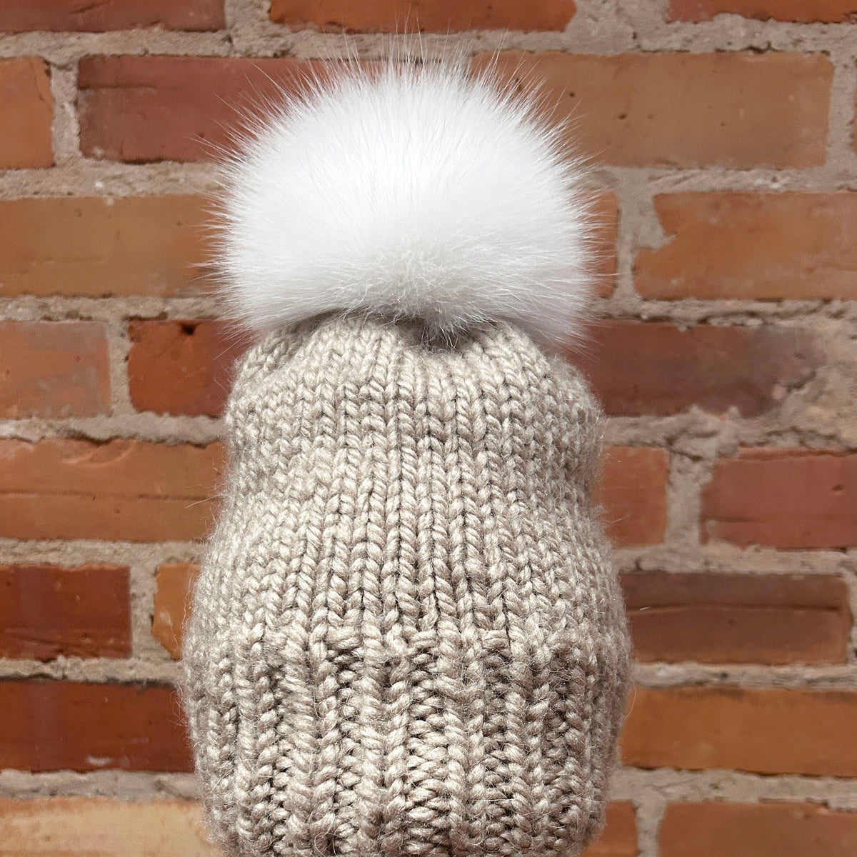 White Arctic Fox Fur Pom, 6 Inch