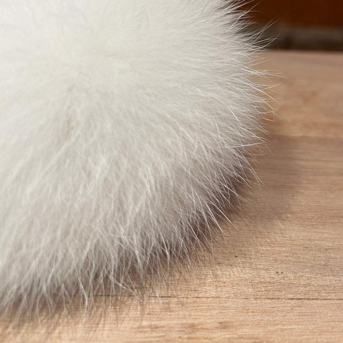 White Arctic Fox Fur Pom, 3.5 Inch