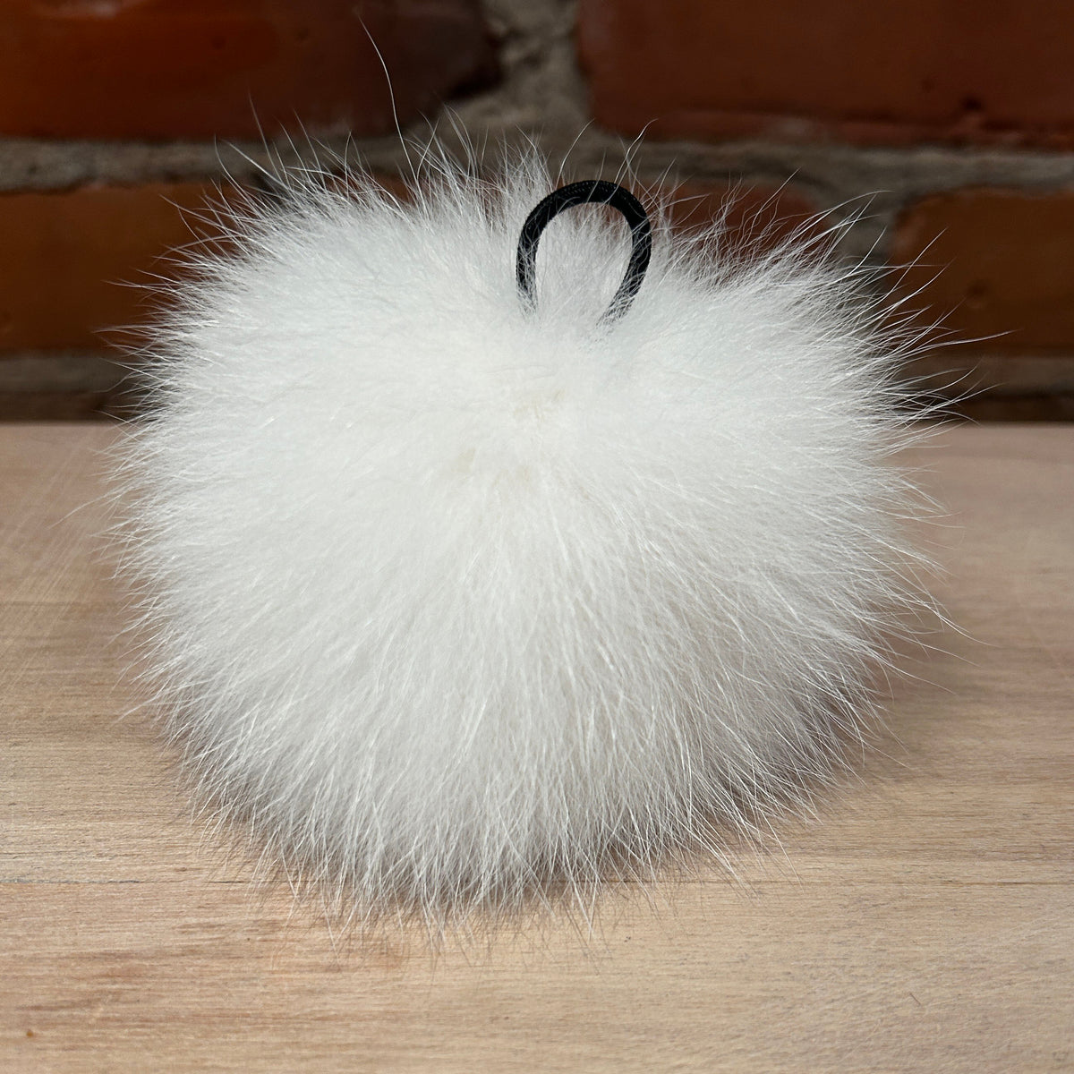 White Arctic Fox Fur Pom, 3.5 Inch