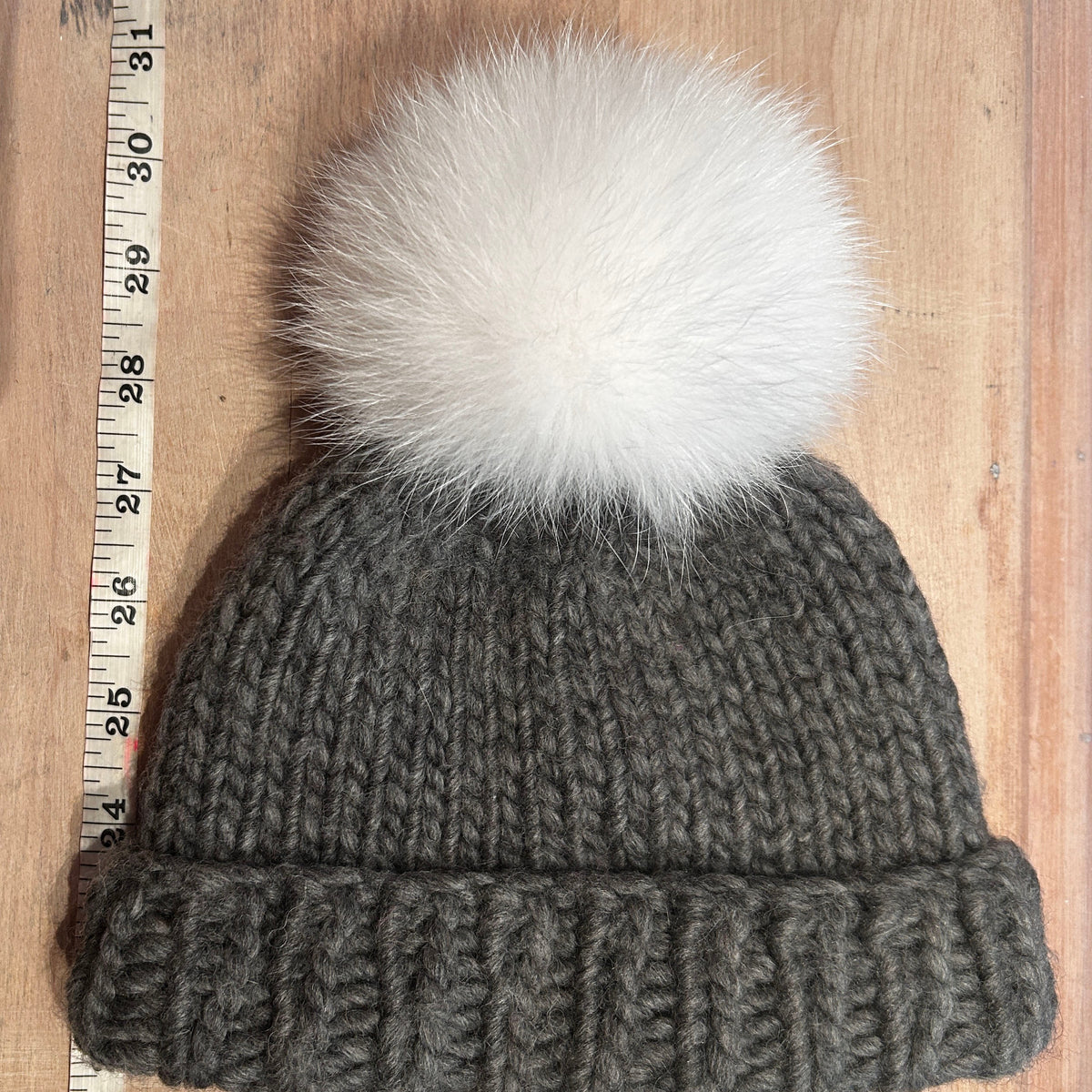 White Arctic Fox Fur Pom, 3.5 Inch