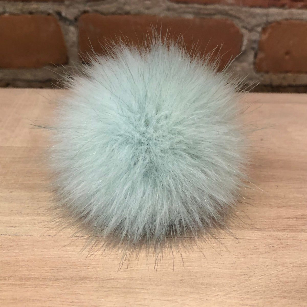 Mint Green Faux Fur Pom, 3 Inch