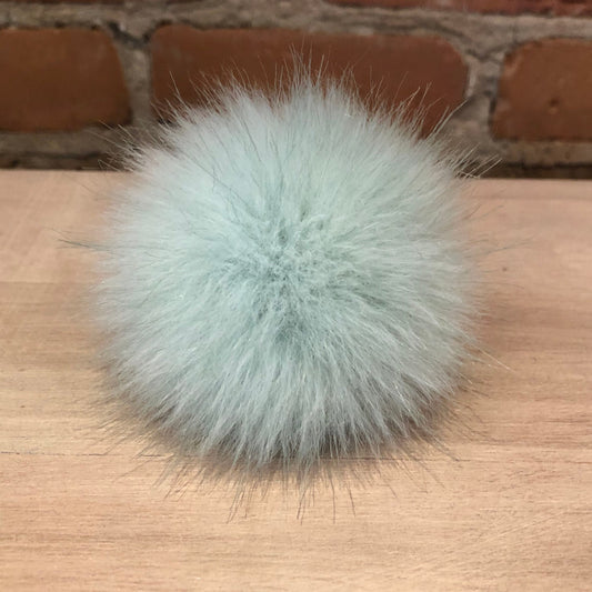 Mint Green Faux Fur Pom, 3 Inch