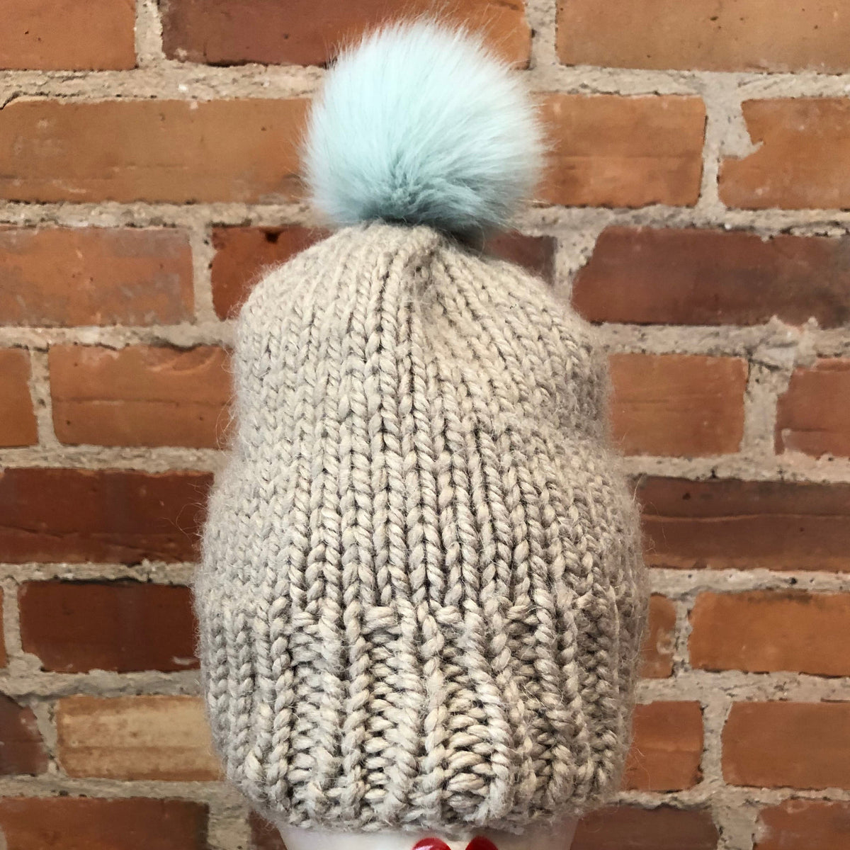 Mint Green Faux Fur Pom, 3 Inch