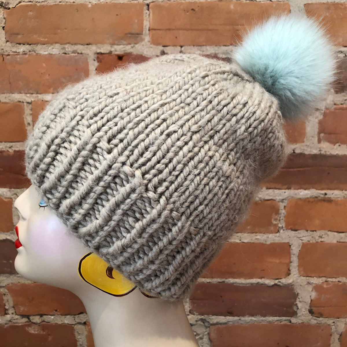 Mint Green Faux Fur Pom, 3 Inch