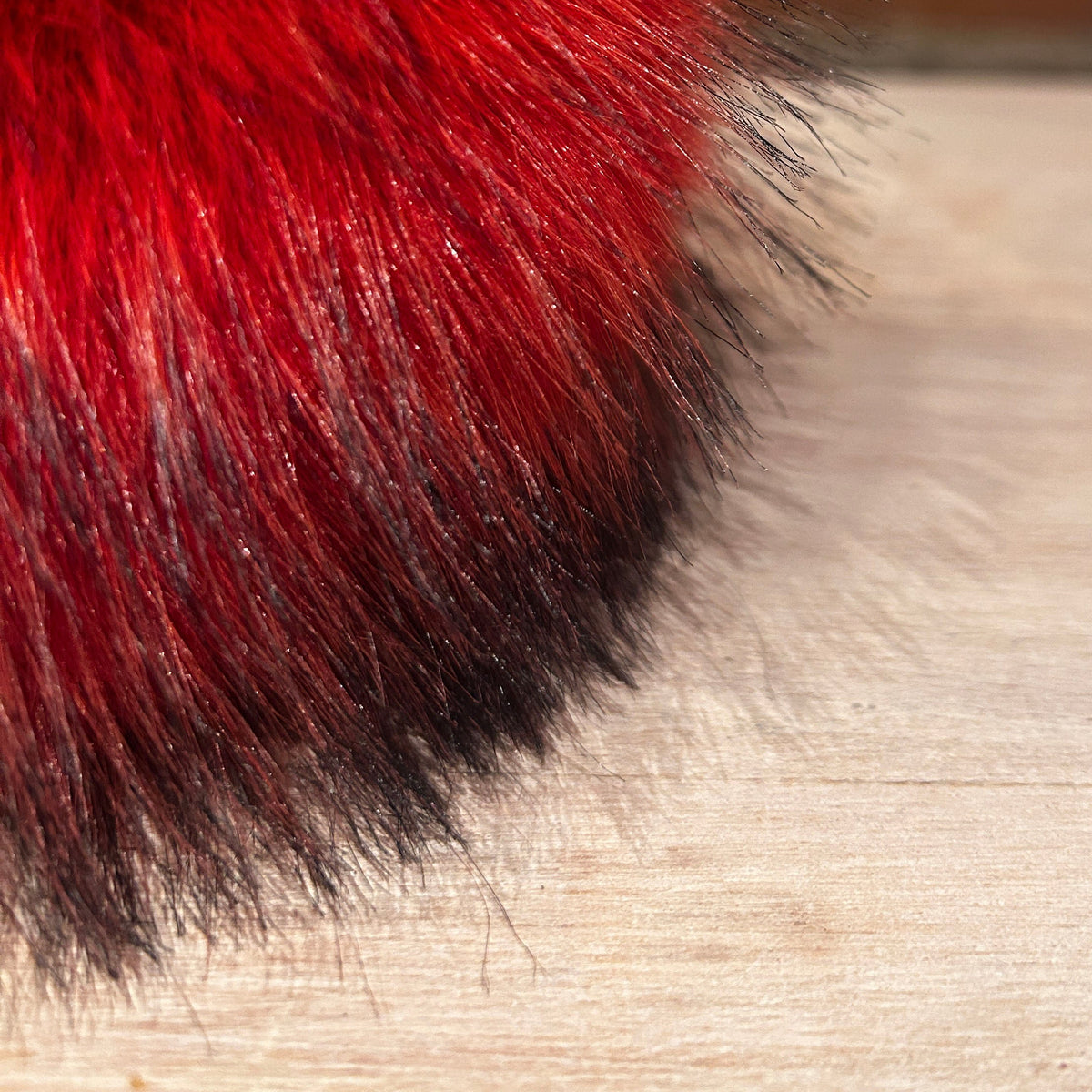 Orange Red Faux Fox Fur Pom, 5.5 Inch