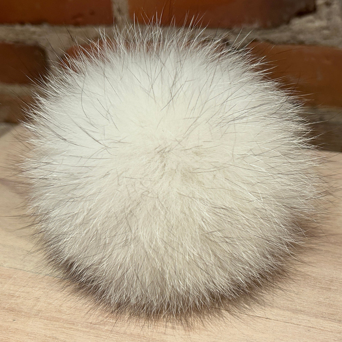 Large Recycled Fur Pom Pom in Blue Fox