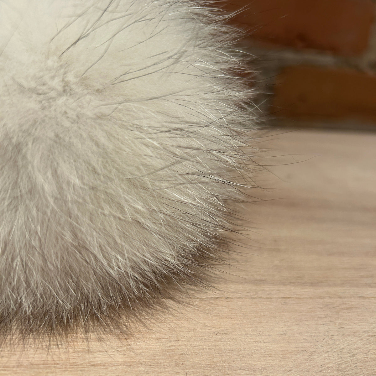 Blue Fox Fur Pom, 5.5 Inch