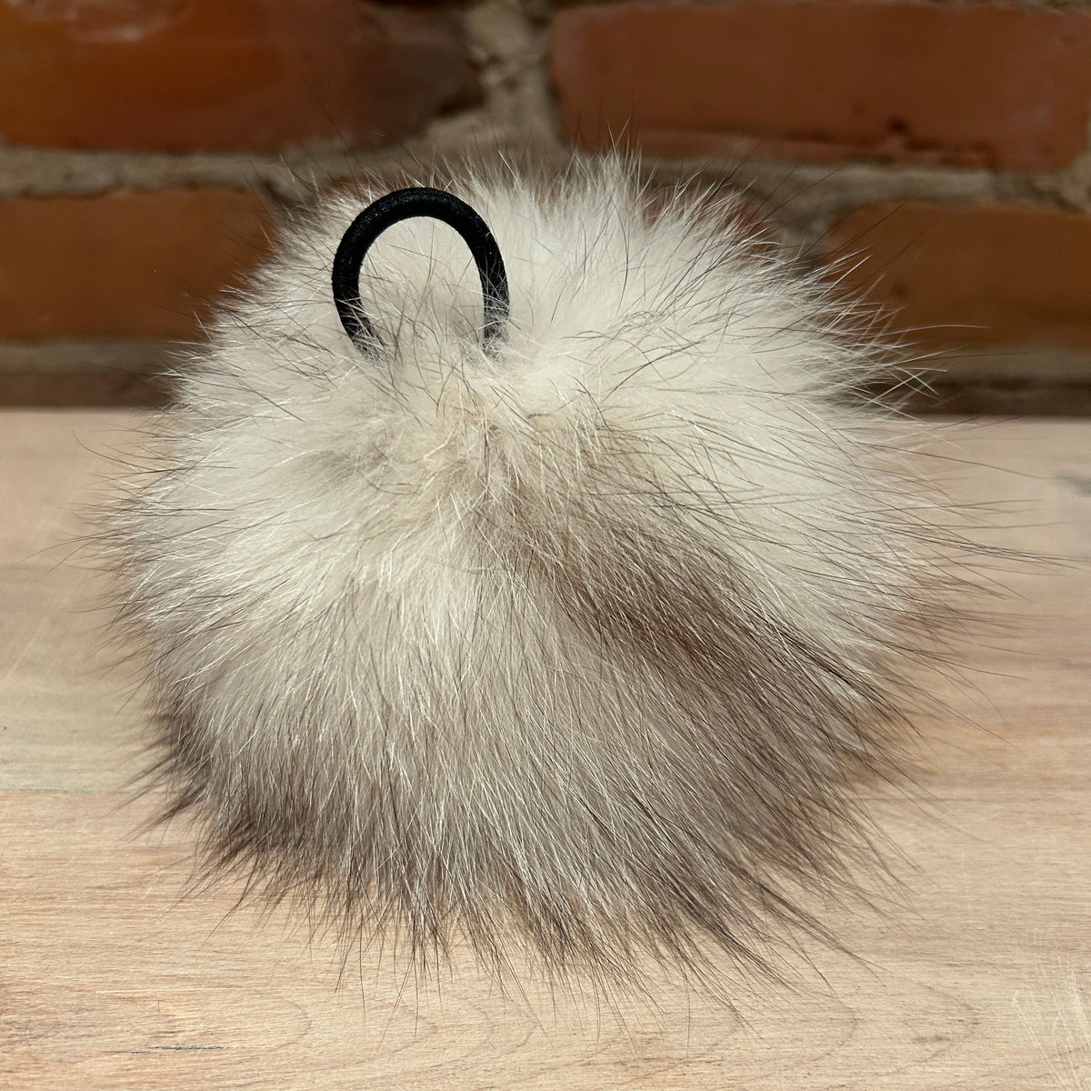 Blue Fox Fur Pom, 5.5 Inch
