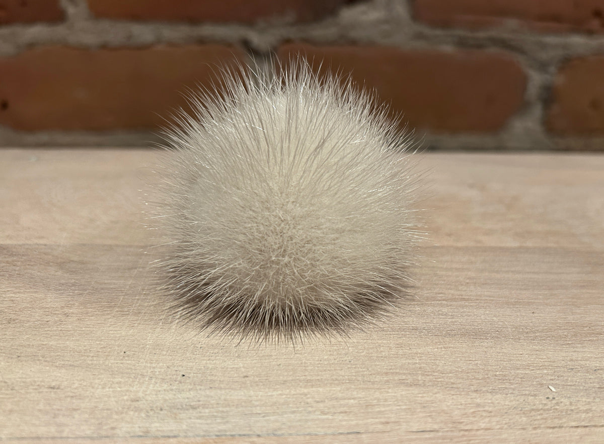 Ultra Light Grey Mini Mink Pom, 2 Inch