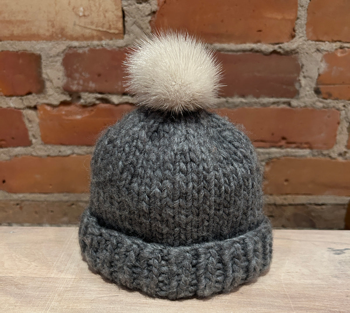 Ultra Light Grey Mini Mink Pom, 2 Inch