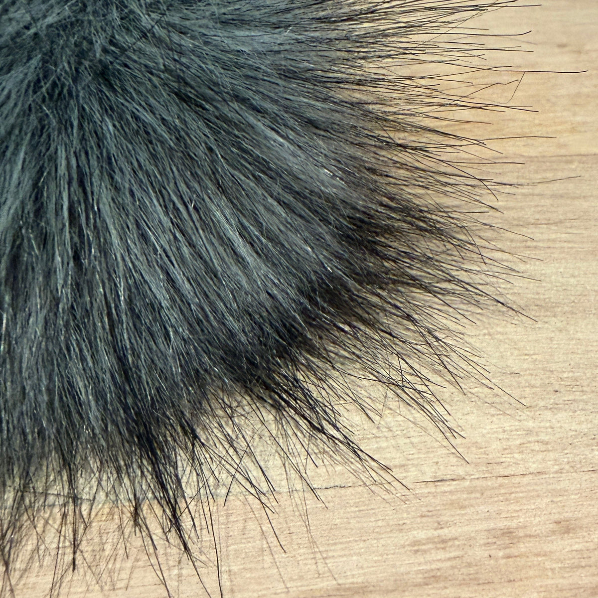 Grey Wolf Faux Fur Pom Pom, 3.5 Inch