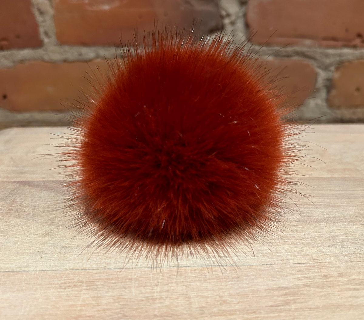 Pumpkin Spice Mink Faux Fur Pom, 3.5 Inch