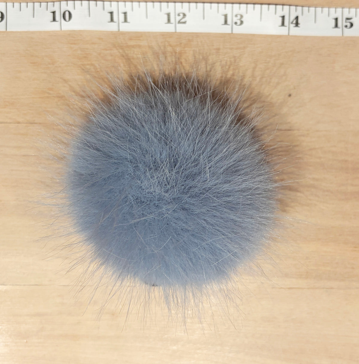 Light Blue Faux Fur Pom, 3 Inch