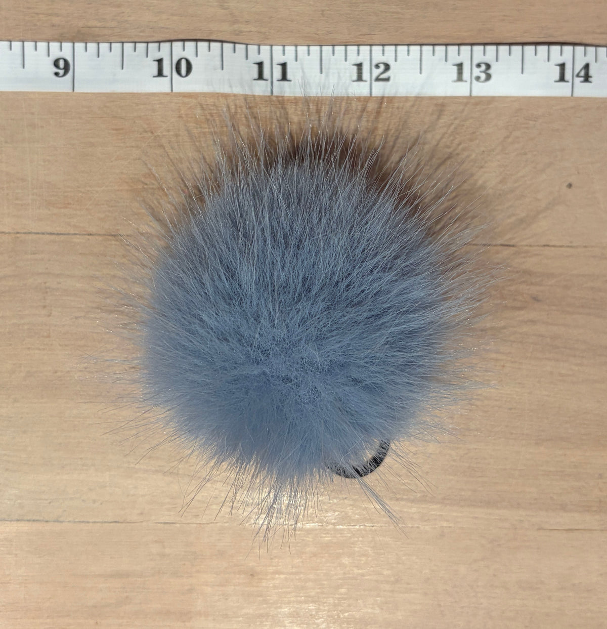 Light Blue Faux Fur Pom, 2.5 Inch