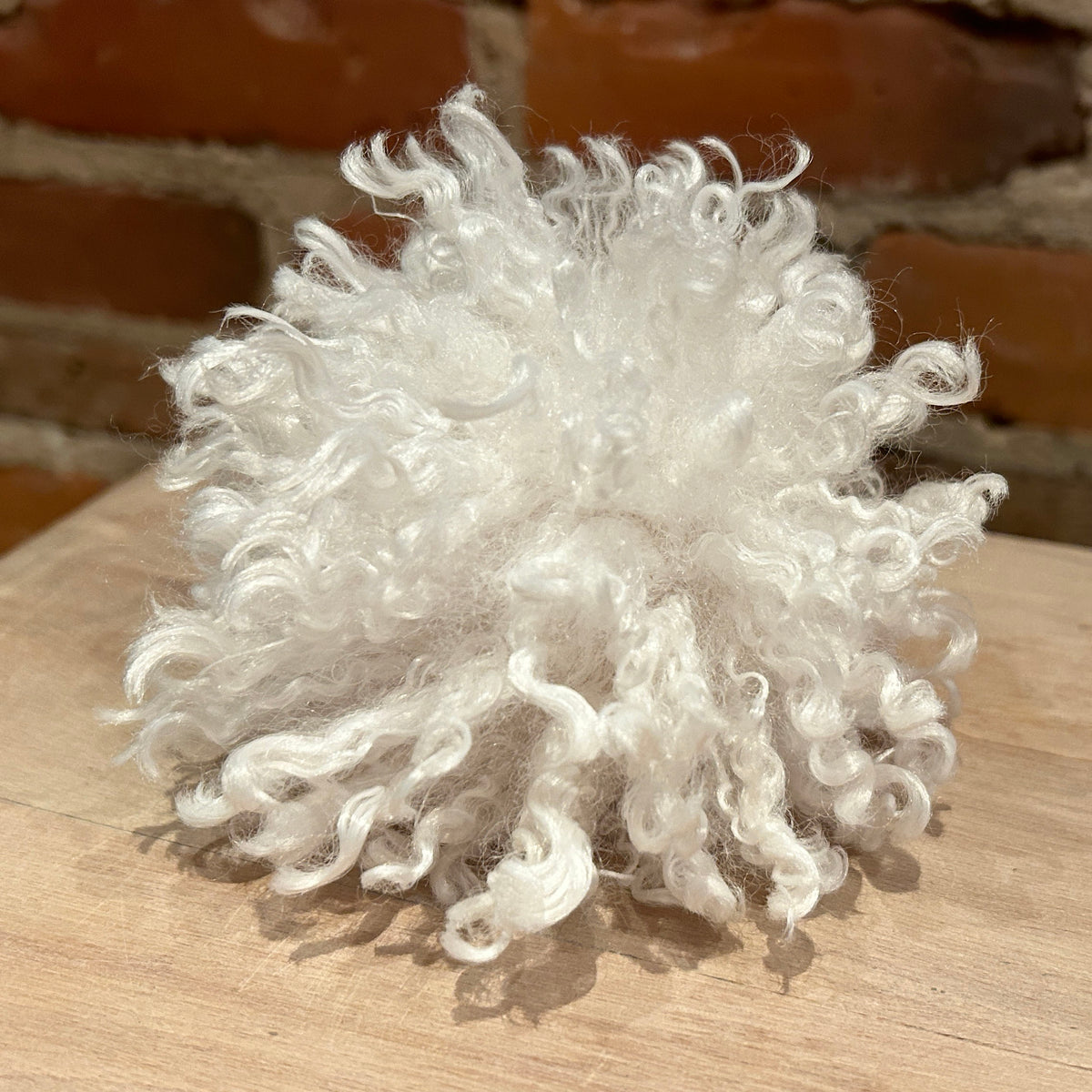 White Curly Lamb Hat Pom, 5 Inch