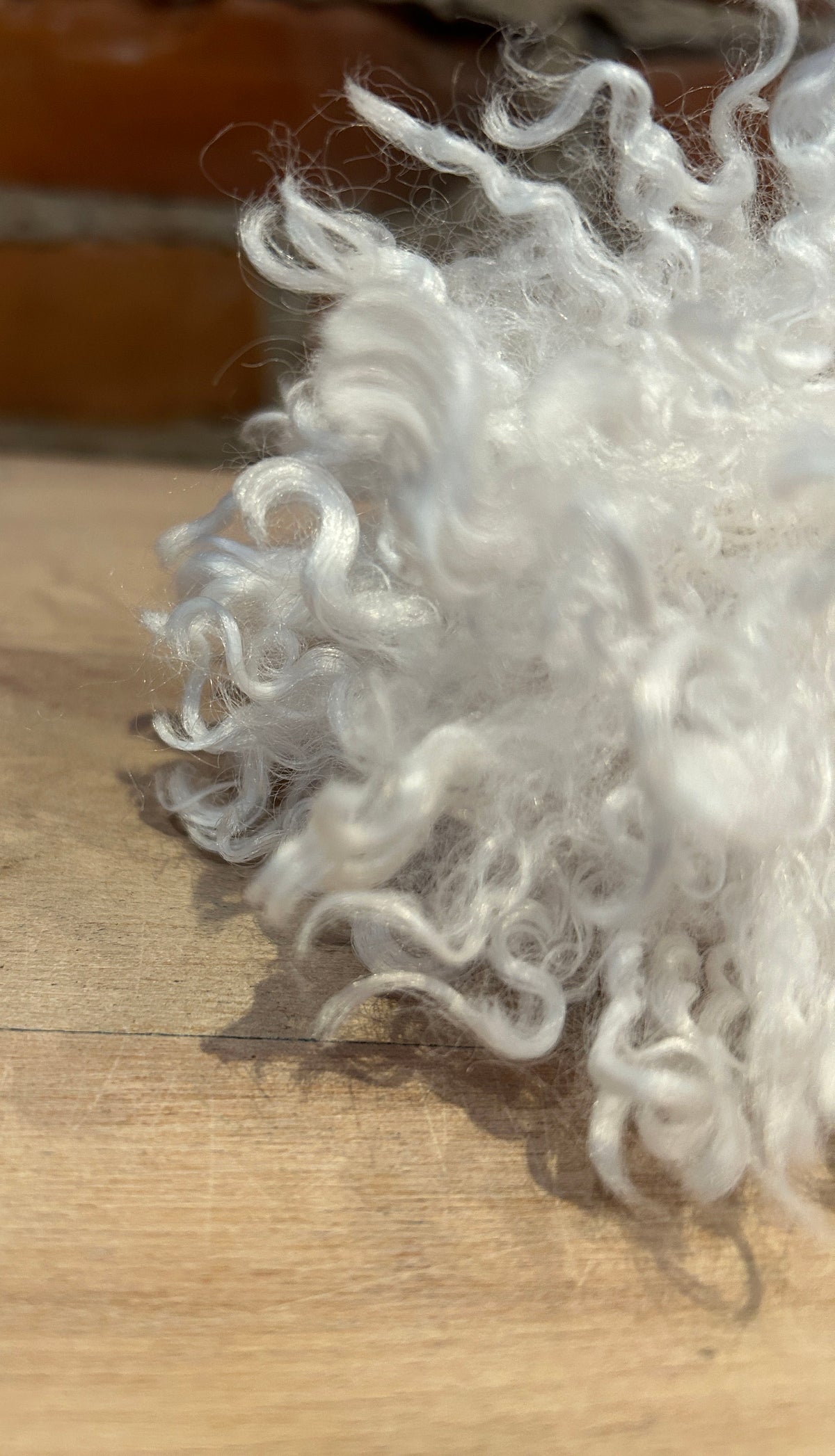 Winter White Faux Fur Curly Pom, 3.5 Inch