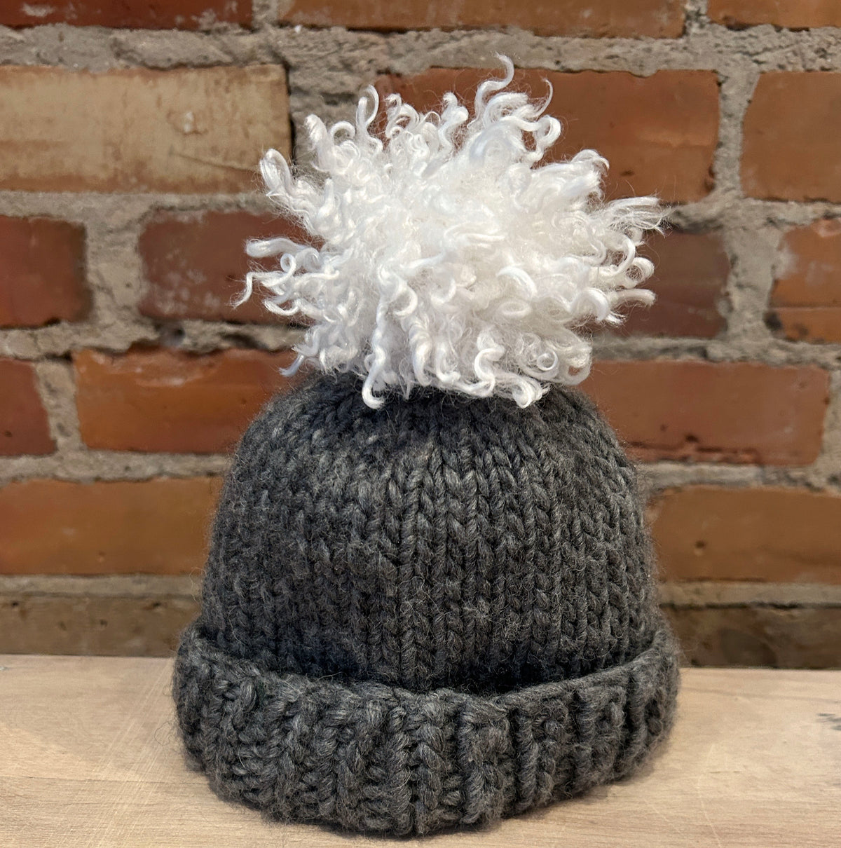 Winter White Faux Fur Curly Pom, 3.5 Inch