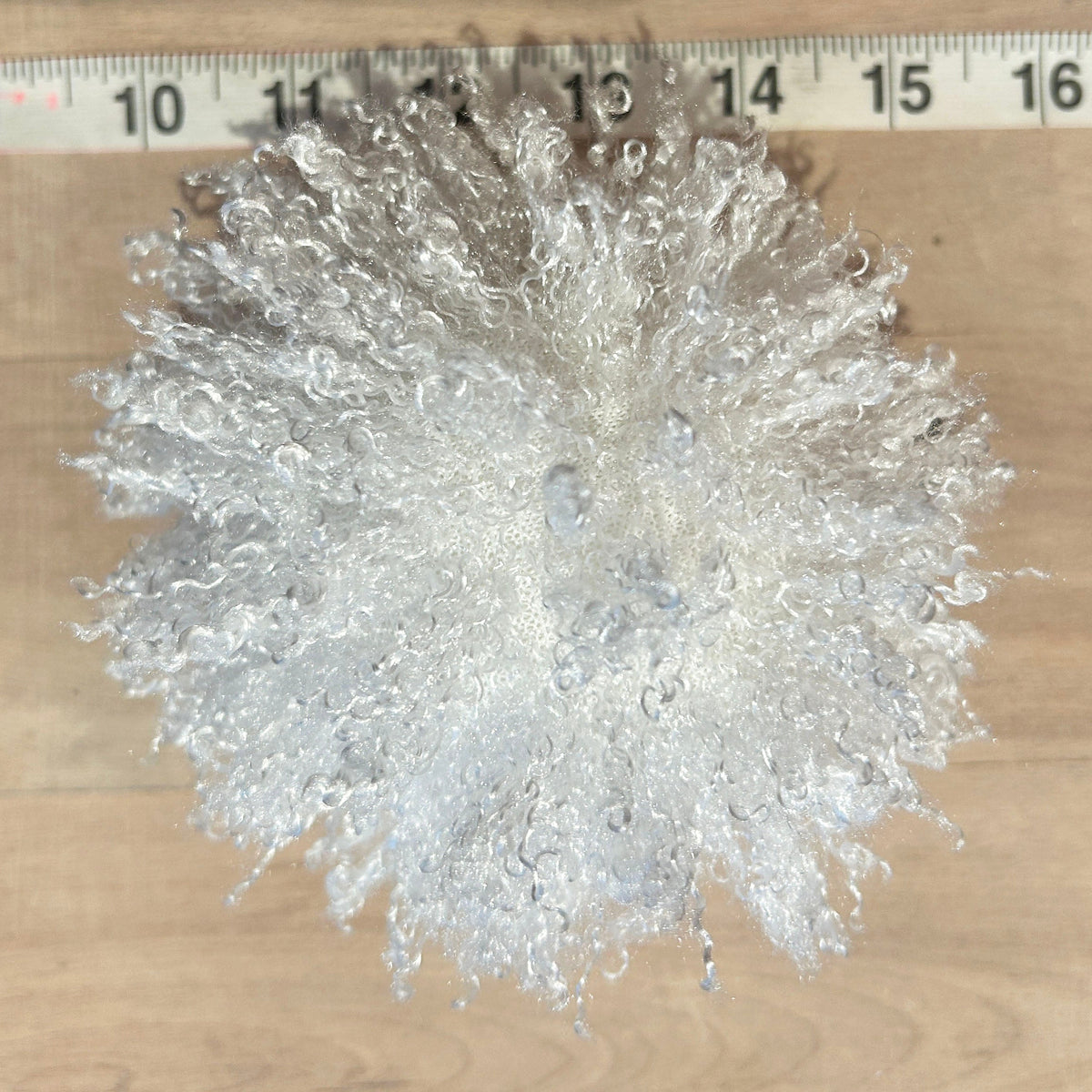 Ice White Curly Lamb Hat Pom, 5 Inch