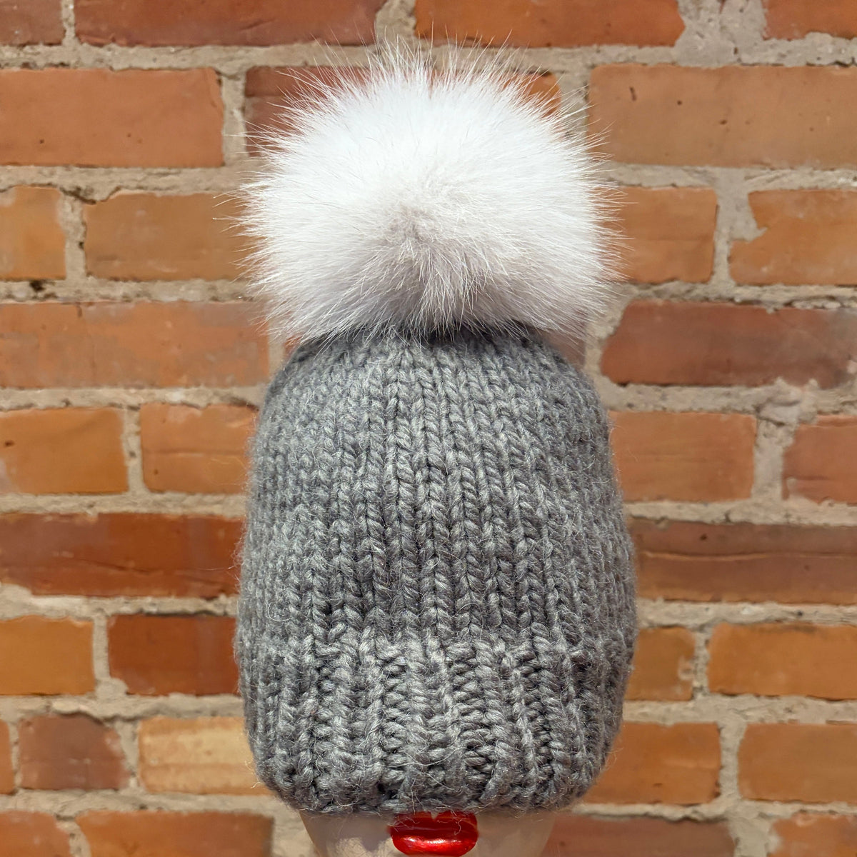 White Blue Fox Pom, 5.5 Inch