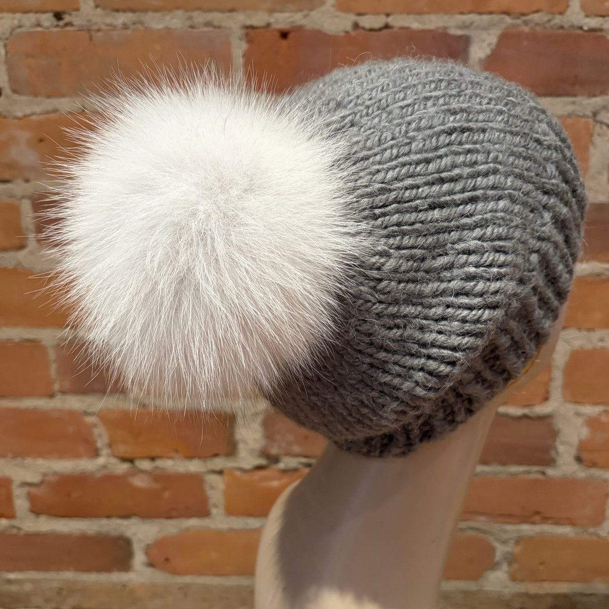 White Blue Fox Pom, 5.5 Inch