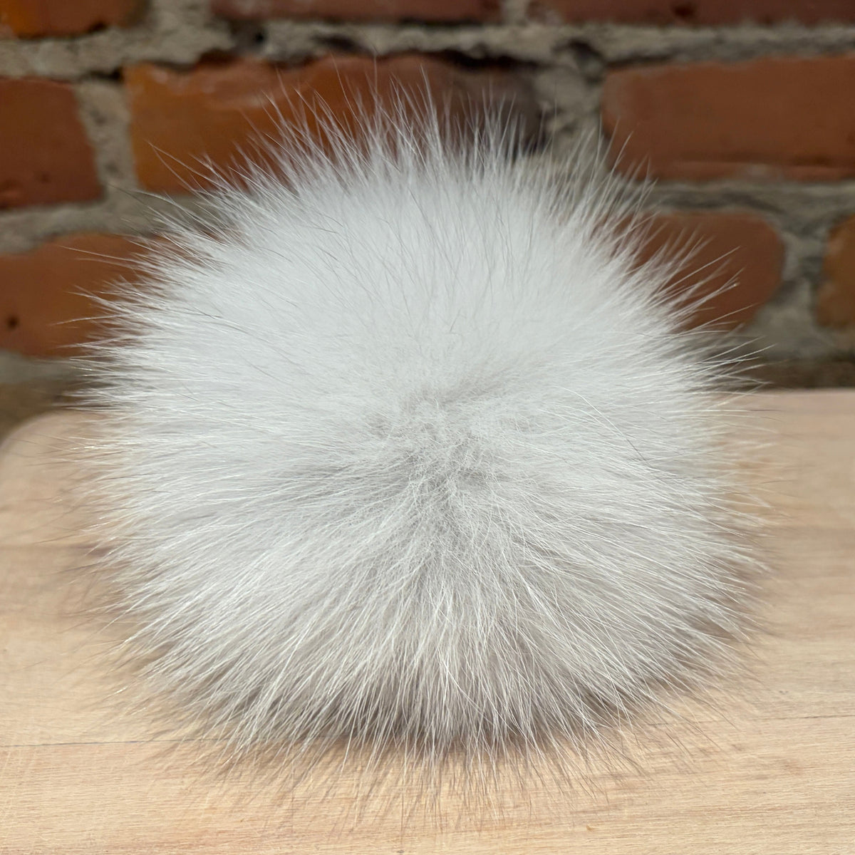 White Blue Fox Pom, 5.5 Inch