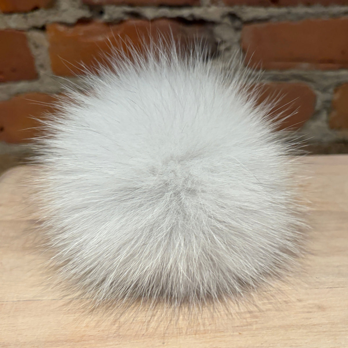 White Blue Fox Pom, 5.5 Inch