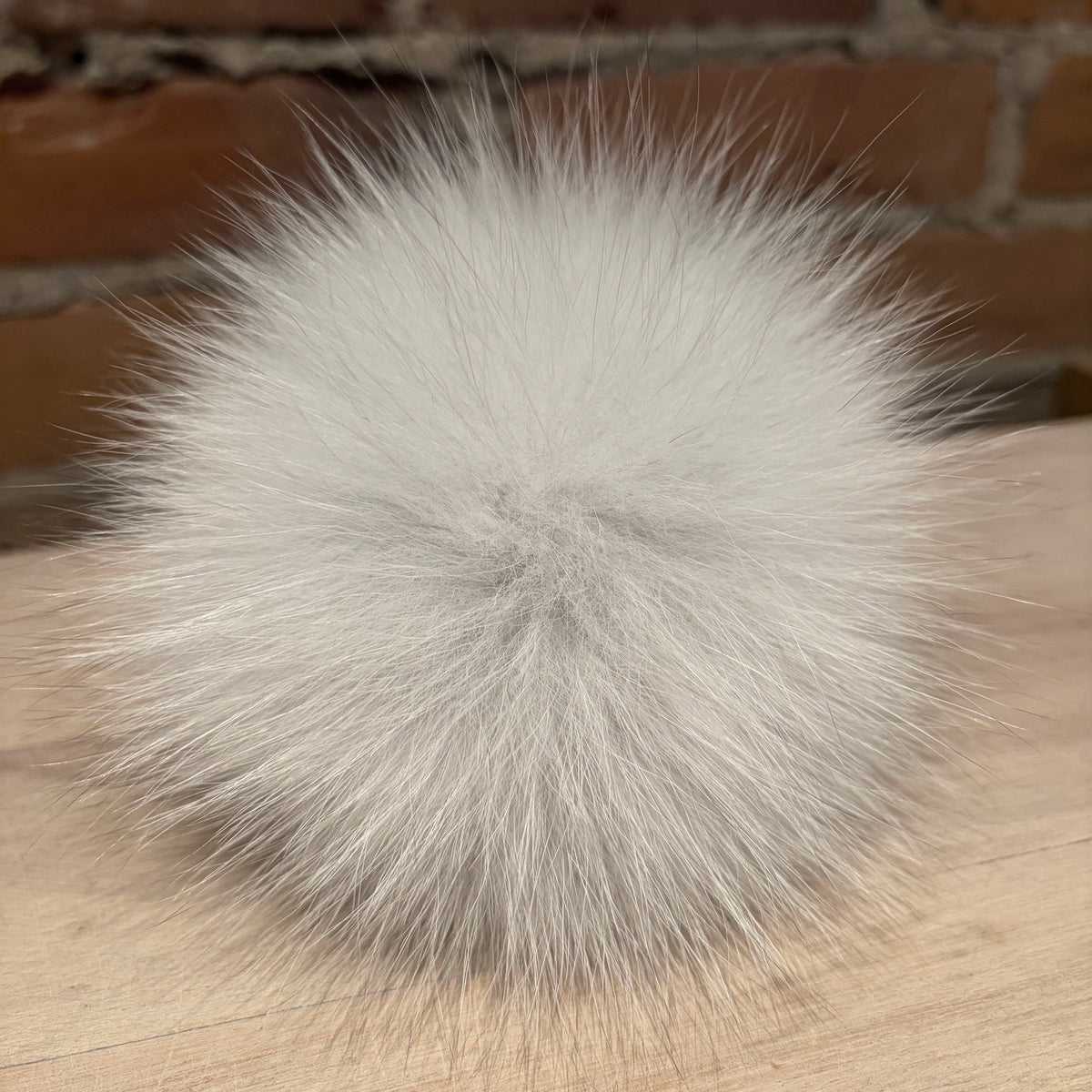 White Blue Fox Pom, 5.5 Inch