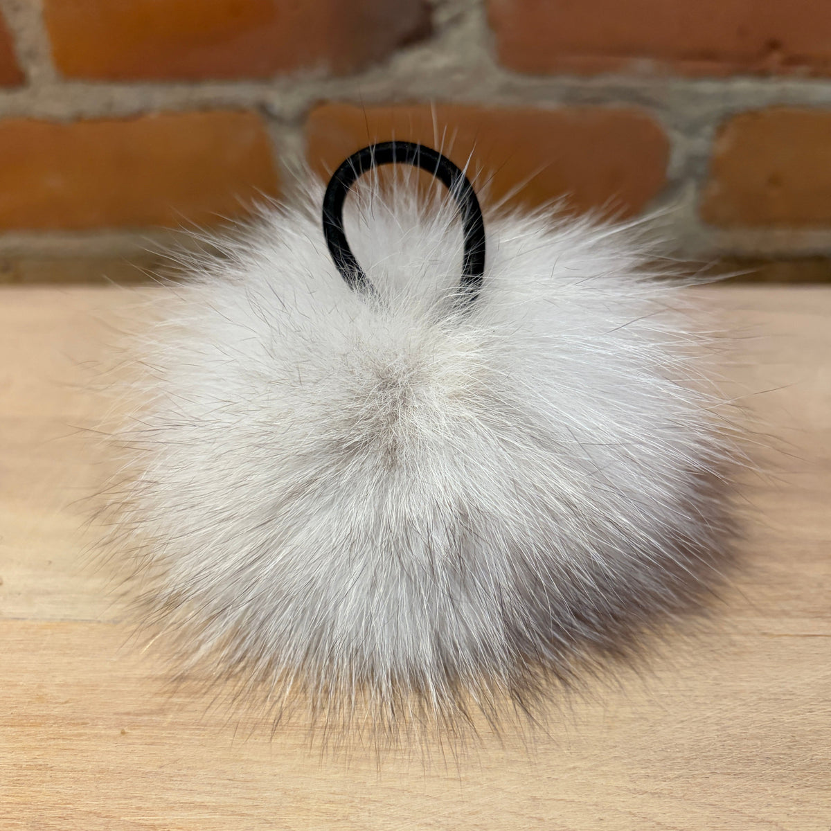 White Blue Fox Pom, 4 Inch