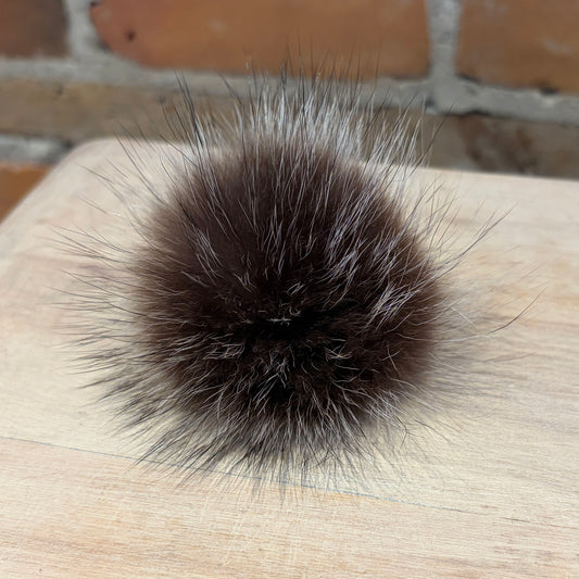 Brown Beige Raccoon Pom, 2.5 Inch