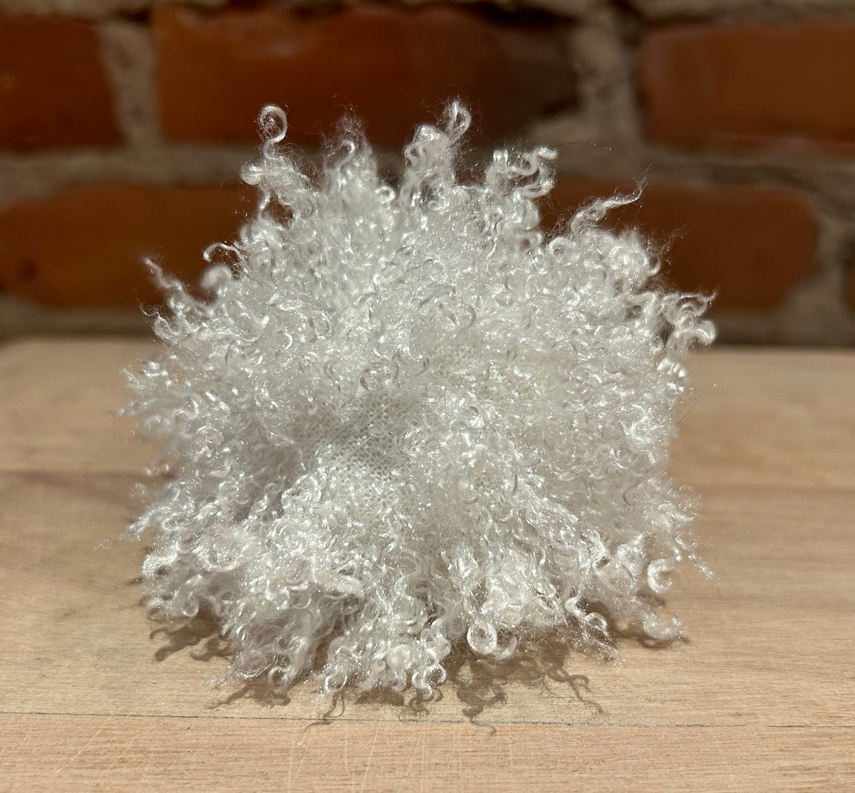 Ice White Faux Fur Curly Pom, 3 Inch