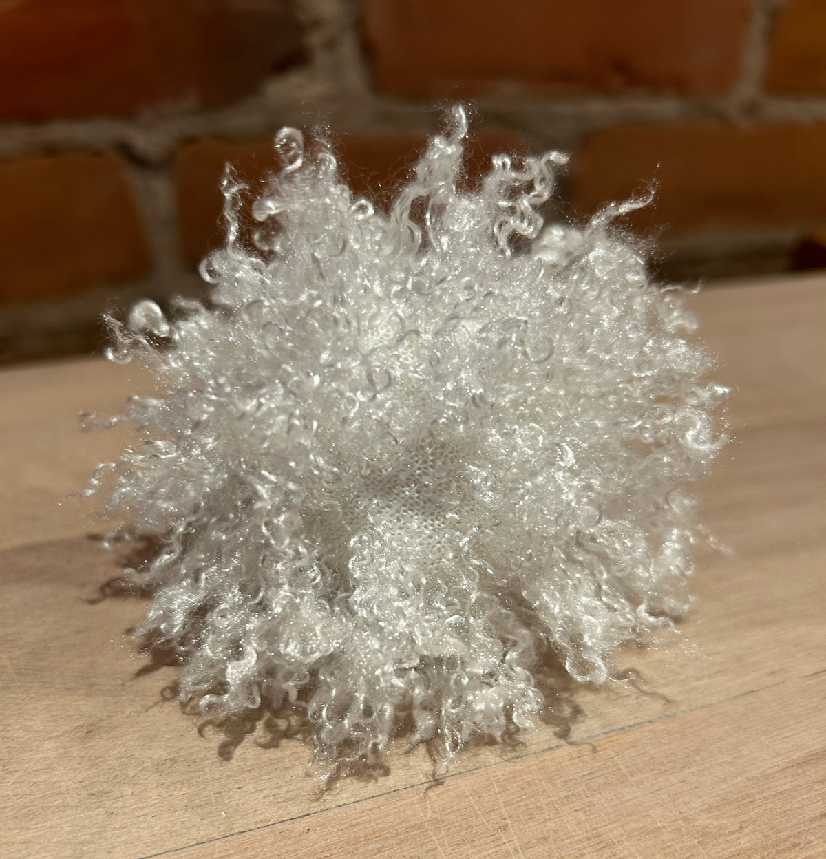 Ice White Faux Fur Curly Pom, 3 Inch