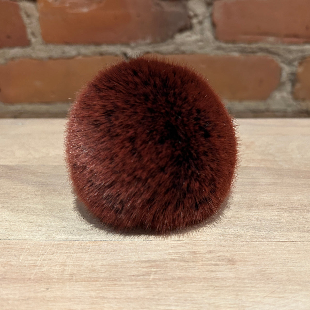 Burgundy Chinchilla Faux Fur Pom, 3.5 Inch