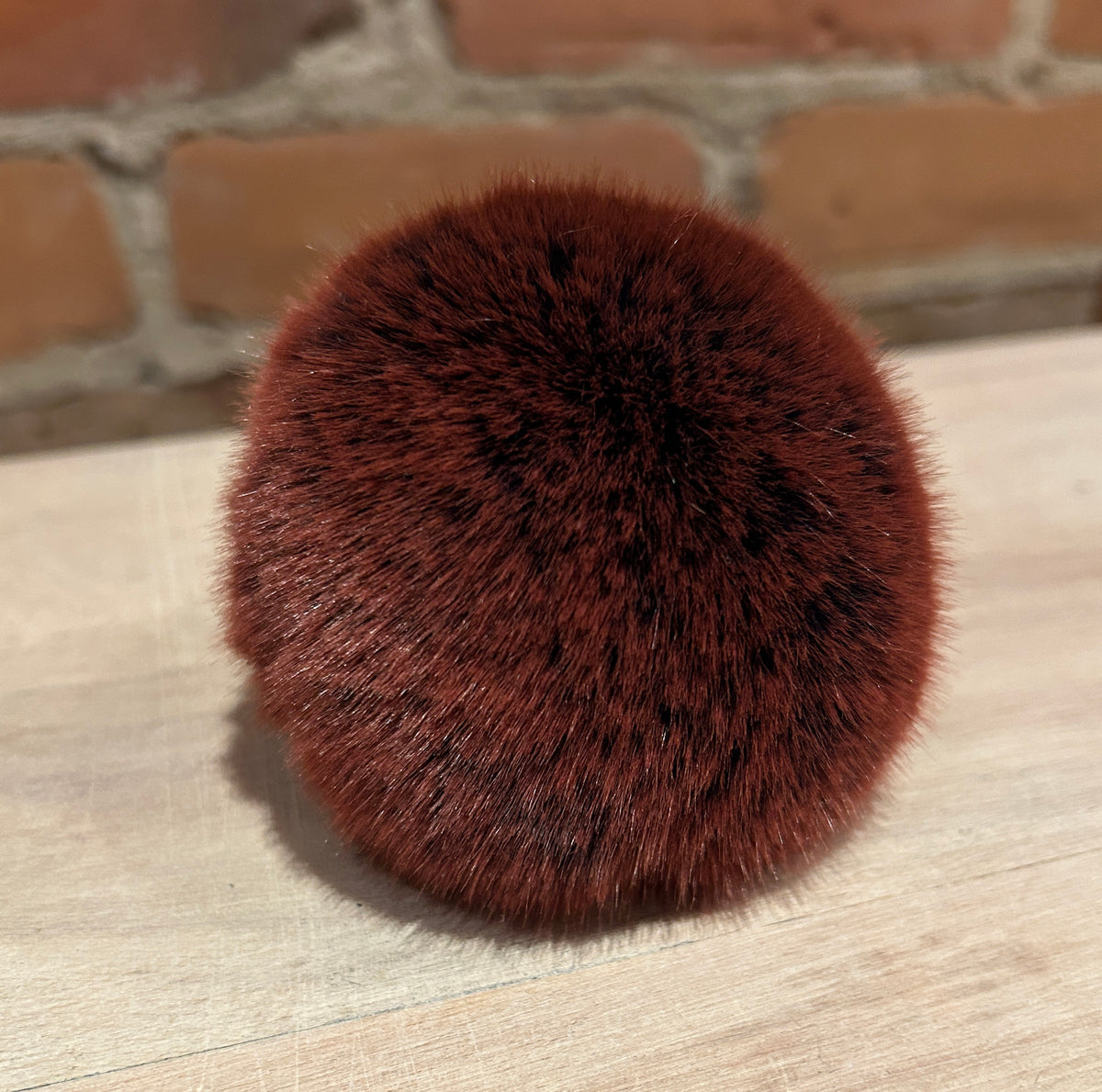 Burgundy Chinchilla Faux Fur Pom, 3.5 Inch