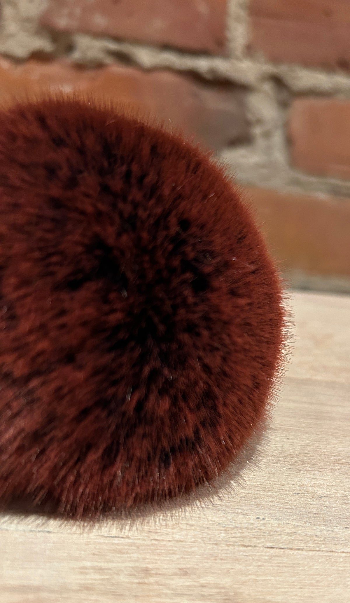 Burgundy Chinchilla Faux Fur Pom, 3.5 Inch