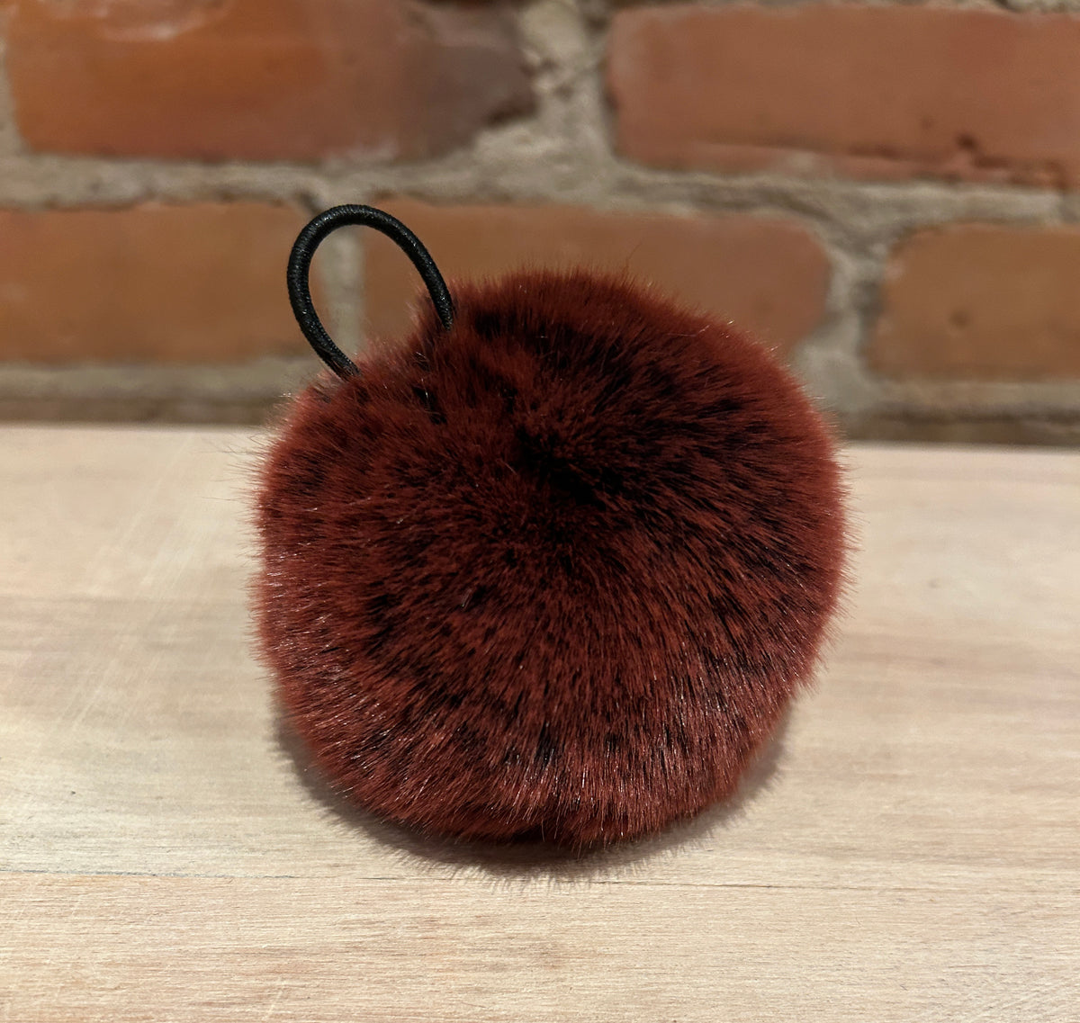 Burgundy Chinchilla Faux Fur Pom, 3.5 Inch