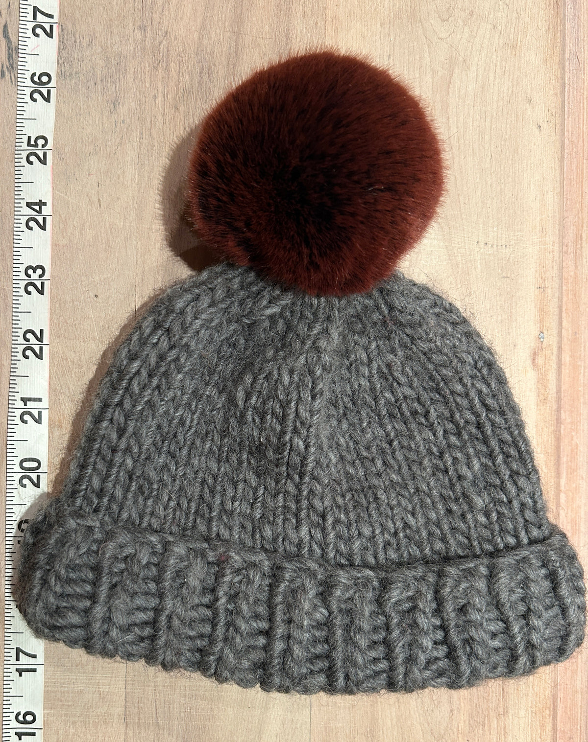 Burgundy Chinchilla Faux Fur Pom, 3.5 Inch