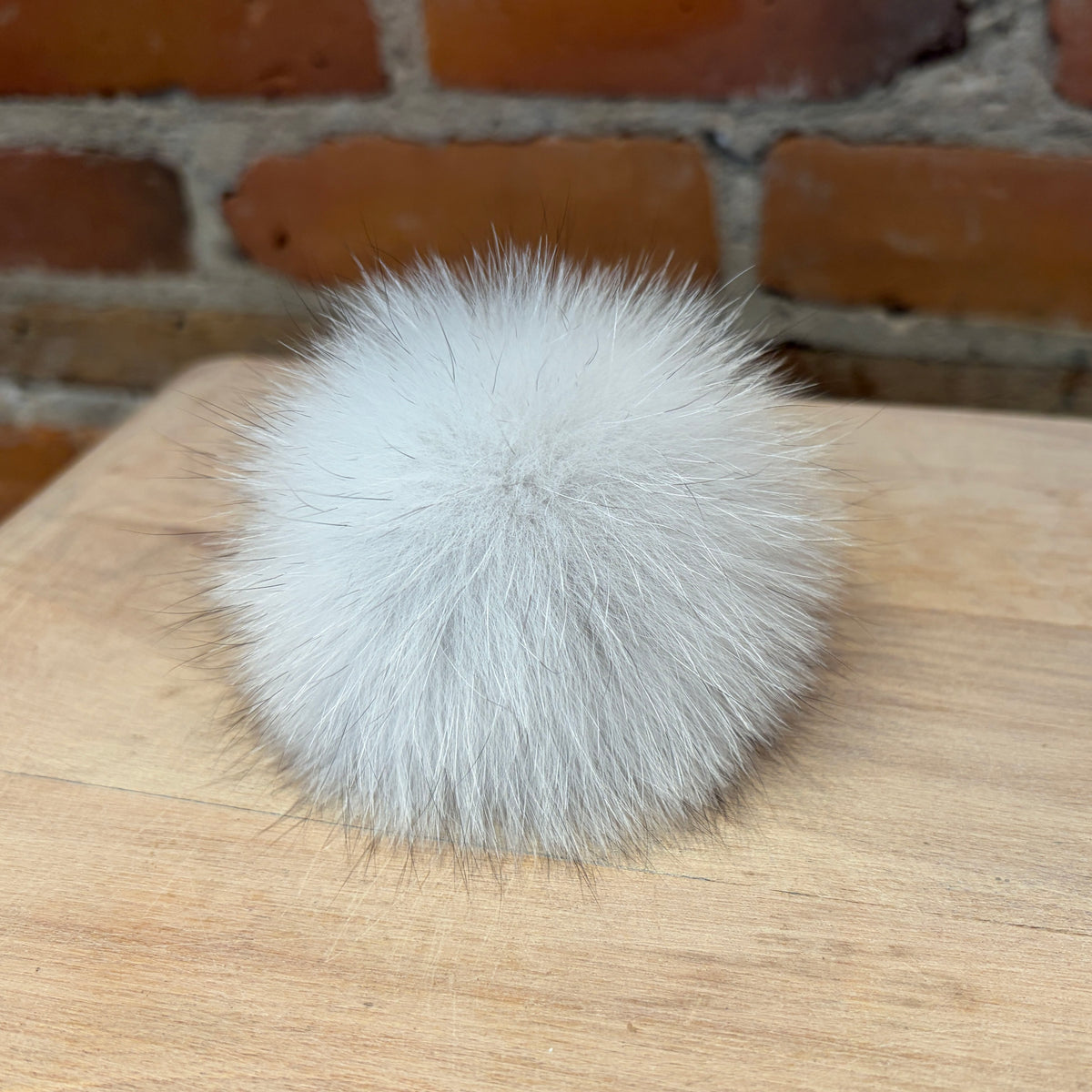 Blue Fox Fur Pom, 3 Inch