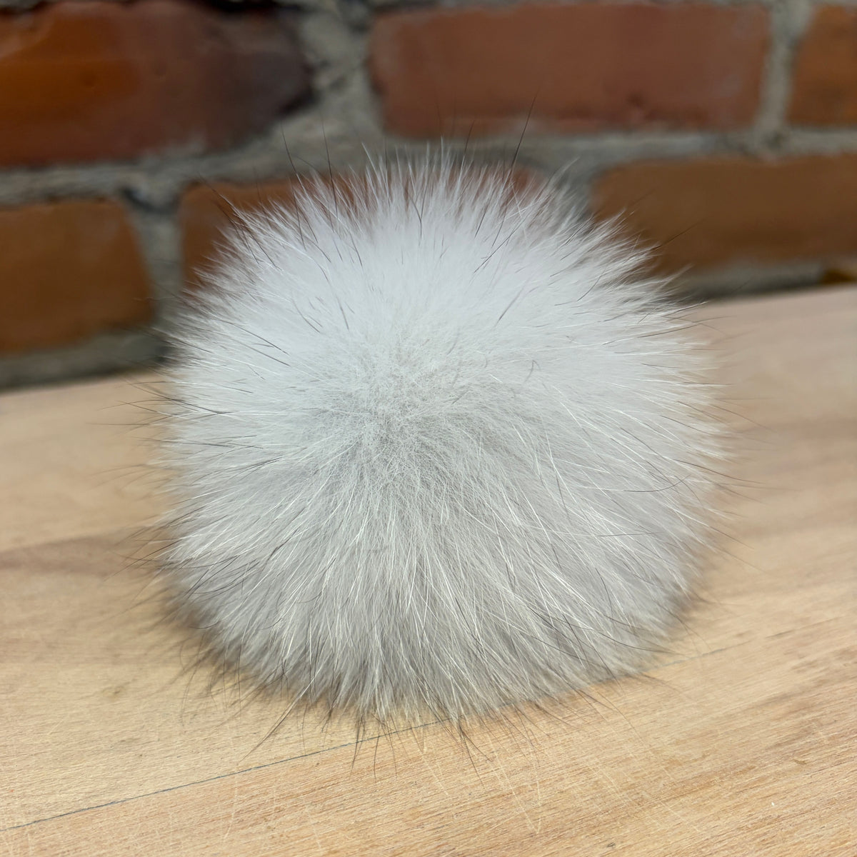 Blue Fox Fur Pom, 3 Inch